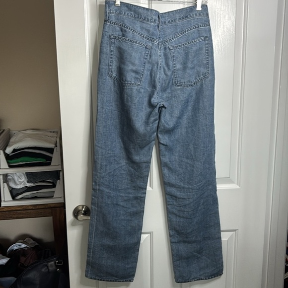 EUC THE ROW Tarley Jean 100% linen in Bleached color size 24 - Picture 7 of 11